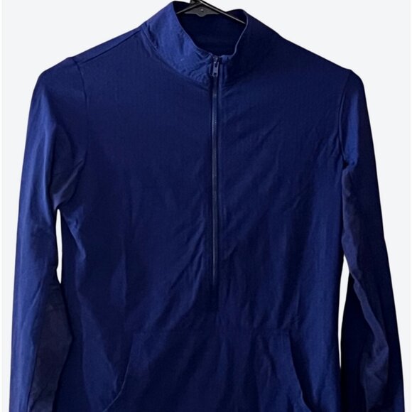 Ibkul Womens Extra Small Long Sleeve 1/4 Zip UPF 50 Vented Royal Blue Golf Top - Picture 2 of 7